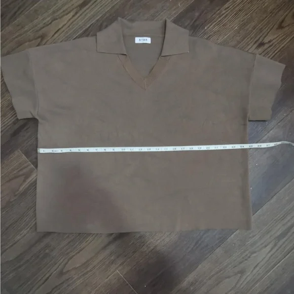Brown Polo Shirt with Relaxed Fit and Textured Fabric - Picture 12 of 13